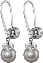 Серьги из серебра с жемчугом и кристаллом swarovski (Арт.abs-9-10-30-s)
