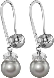 Серьги серебро с жемчугом и куб. цирконием «Pearl Kiss 30S» Rivoli (арт.ABS-9-10-30-S)