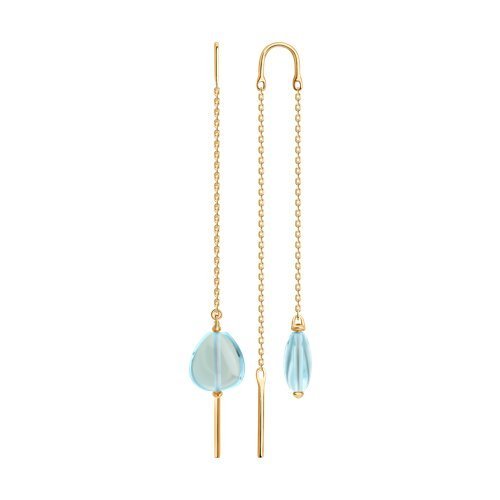 Серьги золотые пробы 585 с топазом (Арт.729265)