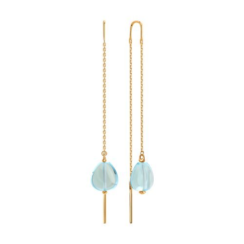 Серьги золотые пробы 585 с топазом (Арт.729265)