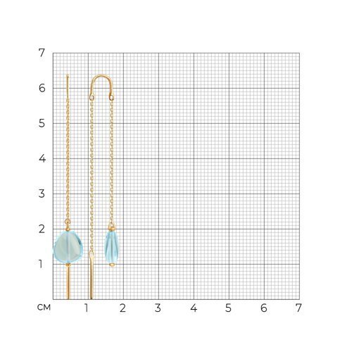 Серьги золотые пробы 585 с топазом (Арт.729265)