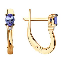 Серьги из золота с бриллиантами и танзанитами (Арт.6024297)