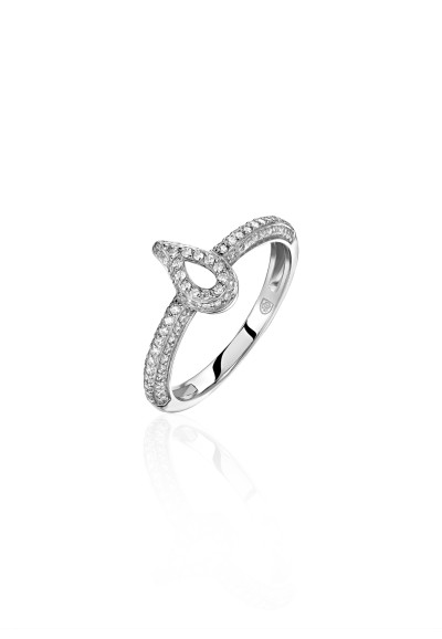 Кольцо с бриллиантами из белого золота «Капля Elegance» Estet (арт.01К6214487)
