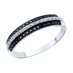 Кольцо из белого золота с бриллиантами (Арт.7010041-3)