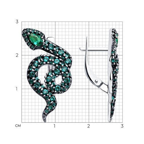 Серьги из серебра с фианитами (Арт.94025284)