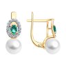 Серьги золотые пробы 585 с миксом камней (Арт.79-20093)