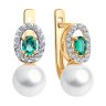 Серьги золотые пробы 585 с миксом камней (Арт.79-20093)