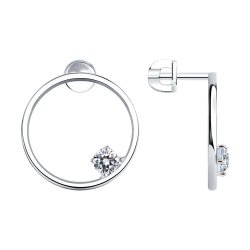 Серьги из серебра с фианитами (Арт.94025861)