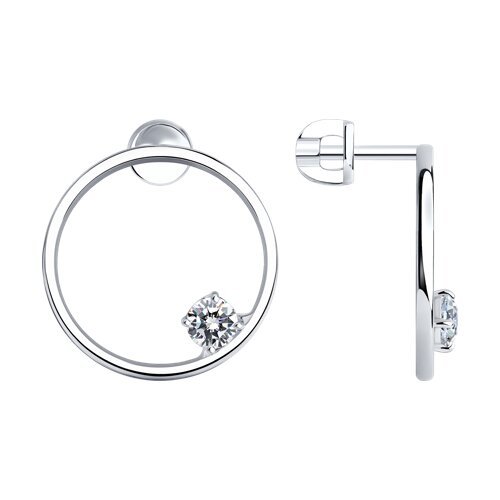 Серьги из серебра с фианитами (Арт.94025861)