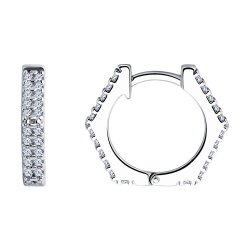 Серьги из серебра с фианитами (Арт.94025967)