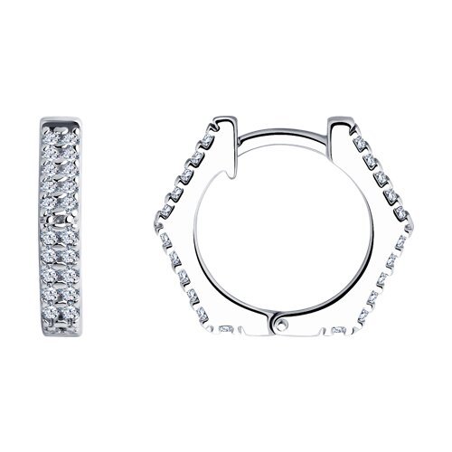 Серьги из серебра с фианитами (Арт.94025967)