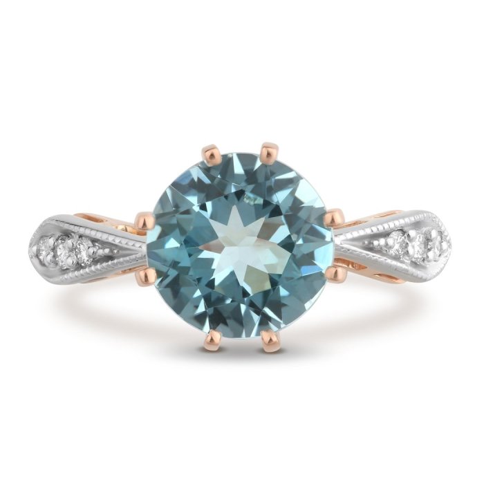 Кольцо из золота с бриллиантом и топазом Русские Самоцветы (Арт.88293)