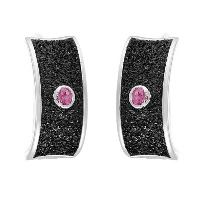 Серьги из серебра с корундом (Арт.gl-e00139-x-w-pin-x-b)