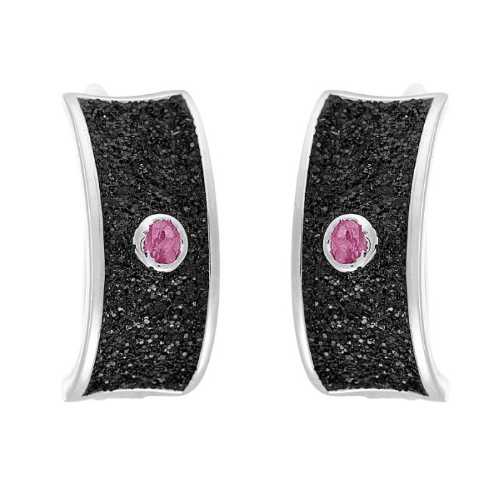 Серьги из серебра с корундом (Арт.gl-e00139-x-w-pin-x-b)