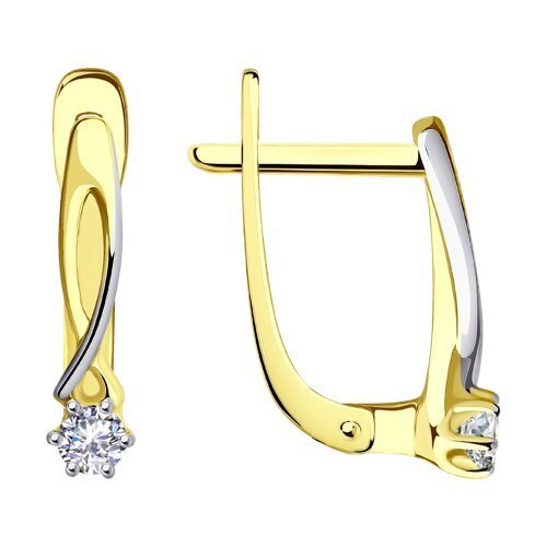 Серьги из золота с фианитом «Лучистая грация» SOKOLOV (арт.029483-2)