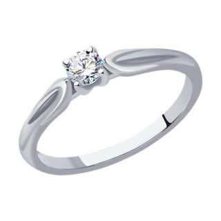 Кольцо из белого золота с бриллиантом «Вечное Сияние» Соколов (арт.1012268-3)