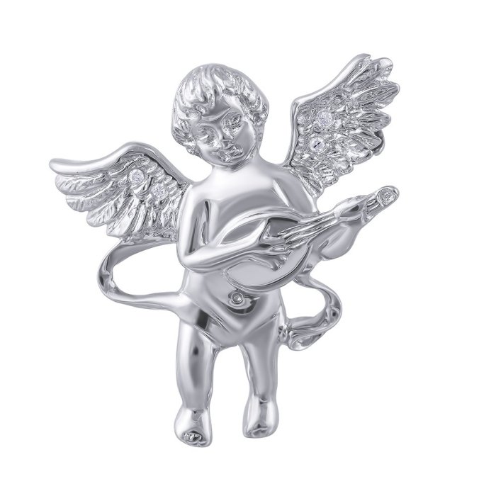 Брошь из белого золота с бриллиантом (Арт.aap-2442_brp_wg)