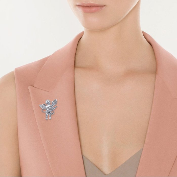 Брошь из белого золота с бриллиантом (Арт.aap-2442_brp_wg)