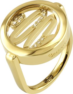 Кольцо серебряное с куб. цирконием и хрусталем «Elegance Monogram» Breuning (арт.4104643)