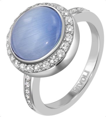 Кольцо из серебра с кошачим глазом и куб. цирконием (Арт.fgr-4-10-h-28-s)