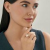 Кольцо серебряное 925 пробы с синтетическим жемчугом и фианитами "Сердце нежности" SOKOLOV (арт. 93011133)