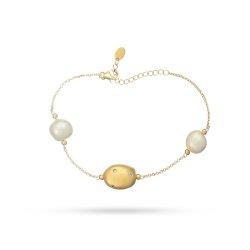 Браслет из серебра с жемчугом и куб. цирконием (Арт.rb-b343-1-x-l-pn-x-w)