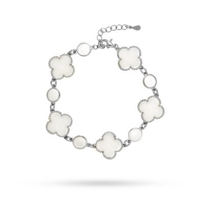 Браслет из серебра с керамикой и эмалью (Арт.tc-b00747-w-w-x-w-x)