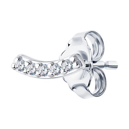 Серьга из серебра с фианитами (Арт.94170131)