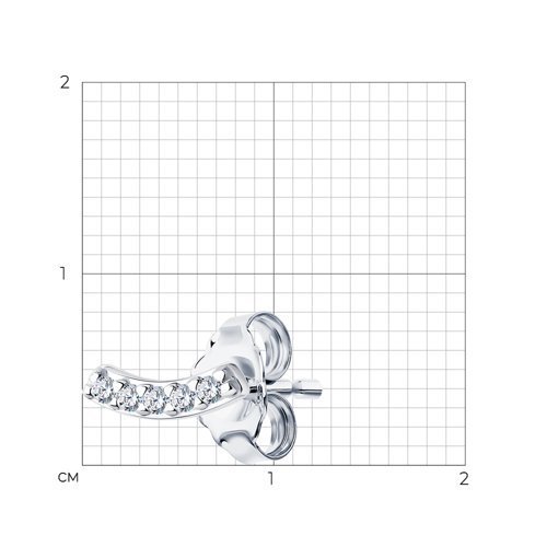 Серьга из серебра с фианитами (Арт.94170131)