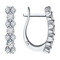 Серьги из белого золота с бриллиантами (Арт.1021950-3)