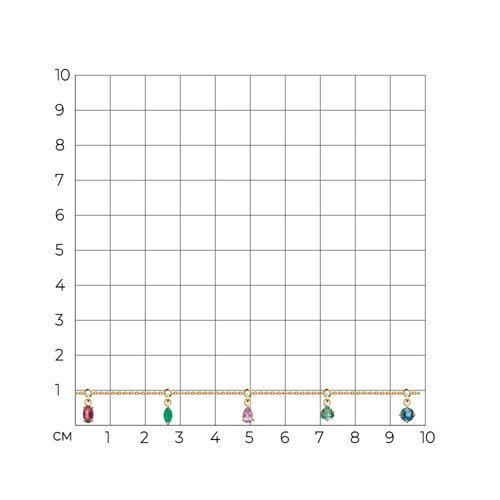 Браслет золотой пробы 585 с миксом камней (Арт.750416)
