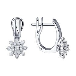 Серьги из белого золота с бриллиантами (Арт.1022024-3)