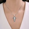 Подвеска "крест" из серебра с эмалью (Арт.94-131-02663-1)