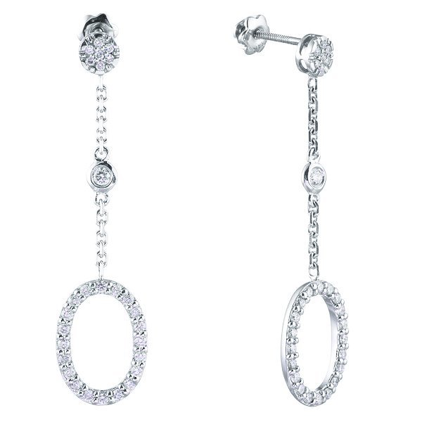Серьги из белого золота с бриллиантом (Арт.er13971h-w4di_wg)