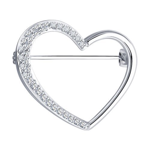 Брошь из белого золота с бриллиантами (Арт.1040045-3)