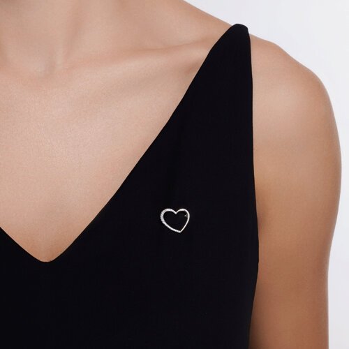 Брошь из белого золота с бриллиантами (Арт.1040045-3)