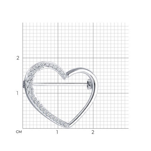 Брошь из белого золота с бриллиантами (Арт.1040045-3)