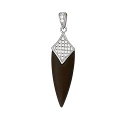 Кулон из серебра с керамикой и куб. цирконием (Арт.tm-p00095-br-w-x-x-w)
