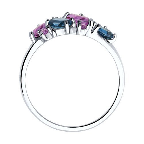 Кольцо из серебра с аметистом, топазом и фианитом «Сиреневый рассвет» Соколов (арт.92014288)
