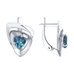 Серьги из серебра с лондон топазами (Арт.92022355)