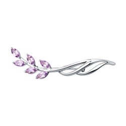 Брошь из серебра с аметистами (Арт.92040046)