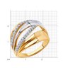 Кольцо из золочёного серебра с фианитами (Арт.93-110-00493-1)
