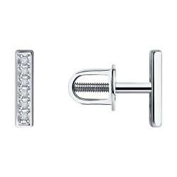 Серьги из серебра с бриллиантами (Арт.94-222-02055-1)