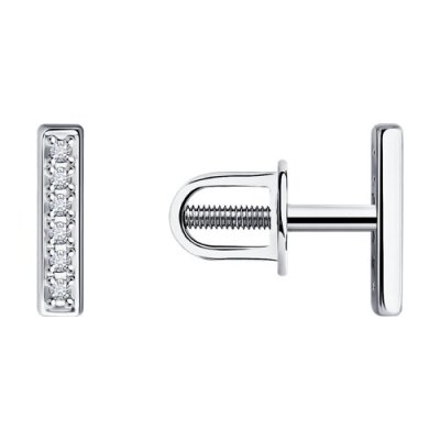 Серьги из серебра с бриллиантами «Линия Света» Соколов (арт.94-222-02055-1)