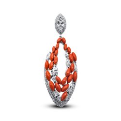Подвеска Серебряные крылья (Арт.23qsjlg00755-19_korallpr_kubcirkonii)