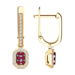 Серьги из золота с бриллиантами и рубинами (Арт.4020690)