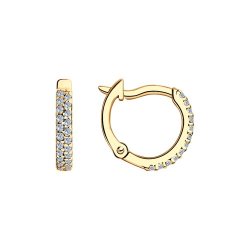 Серьги из золочёного серебра с фианитами (Арт.93021145)