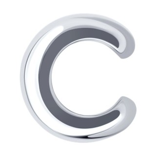 Серьги из серебра с родиевым покрытием «Минимал C-Shape» SOKOLOV (арт.9417)