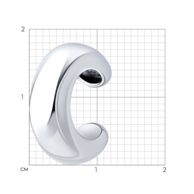 Серьги из серебра с родиевым покрытием «Минимал C-Shape» SOKOLOV (арт.9417)