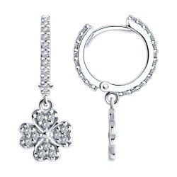 Серьги из серебра с фианитами (Арт.94026603)
